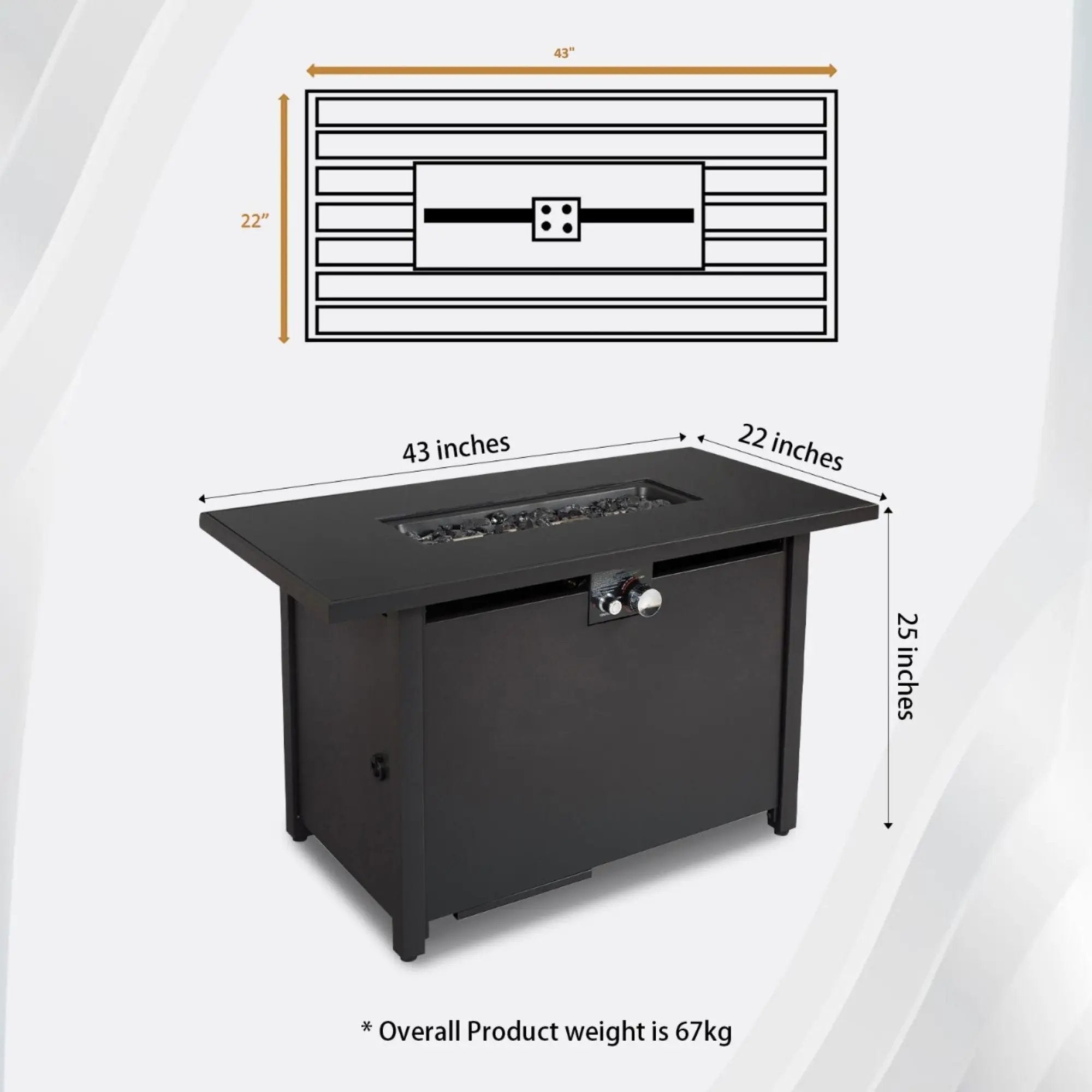 Outdoor Fire Pit Table With Lid - Black by Unique Piece Furniture