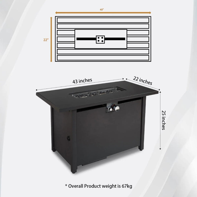 Outdoor Fire Pit Table With Lid - Black by Unique Piece Furniture