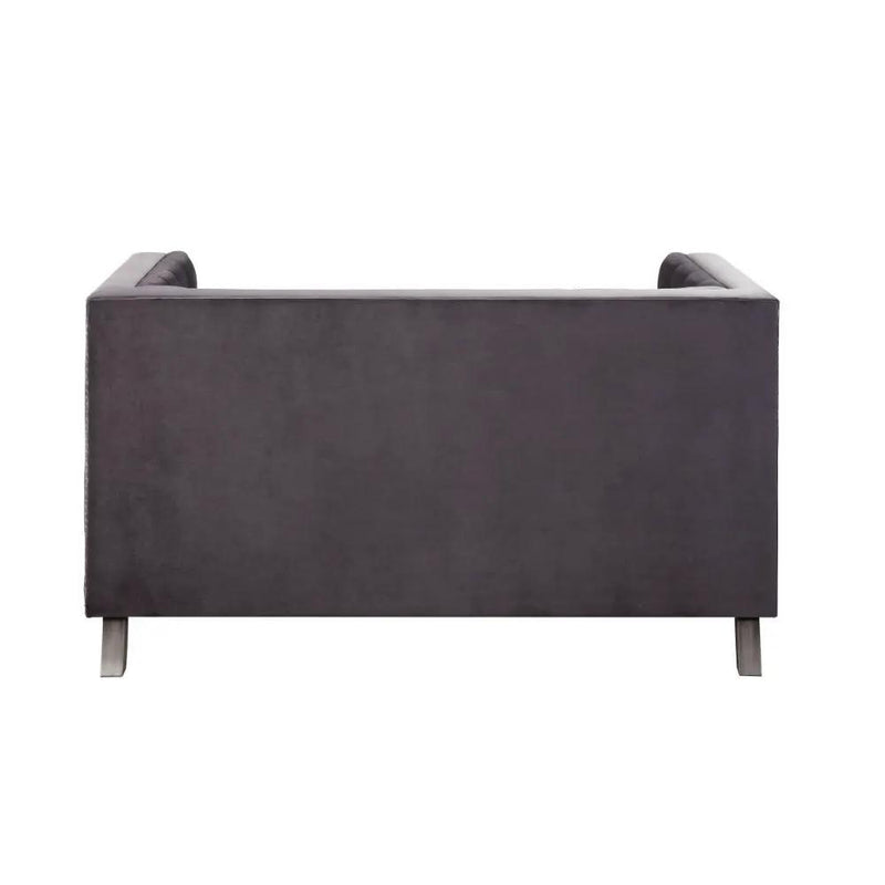 Hegio - Loveseat With 2 Pillows - Gray Velvet by Unique Piece Furniture