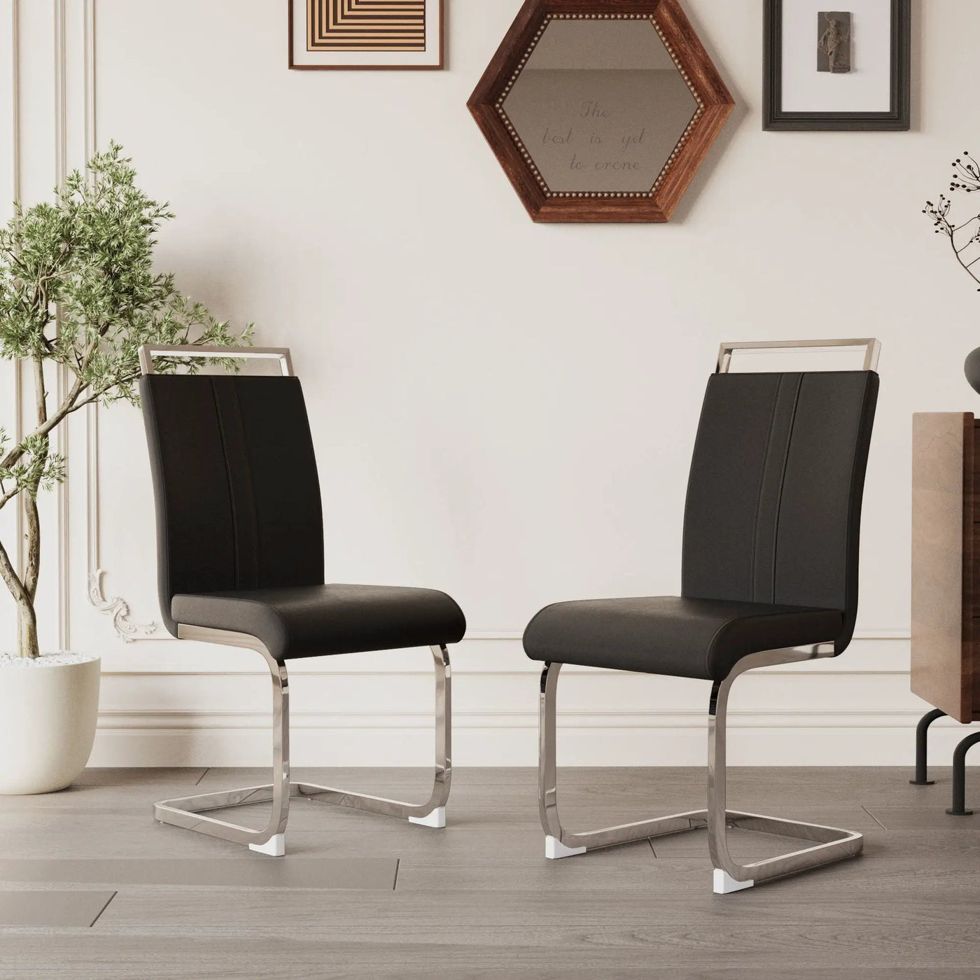 Modern Dining Chairs With Padded Seat, High Back by Unique Piece Furniture