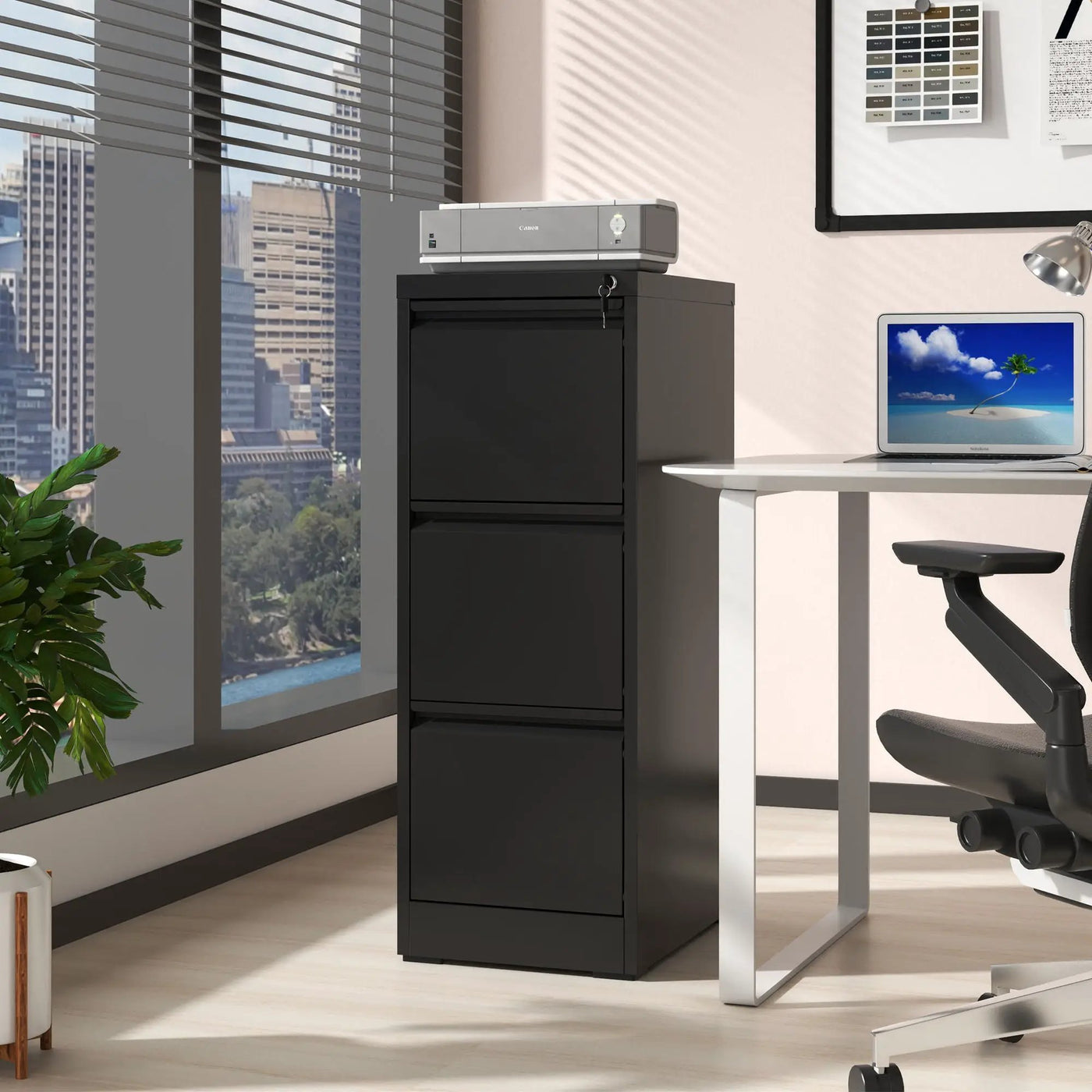 Steel Drawer Vertical File Cabinet With Lock For A4 Legal / Letter Size by HouseOfZazla