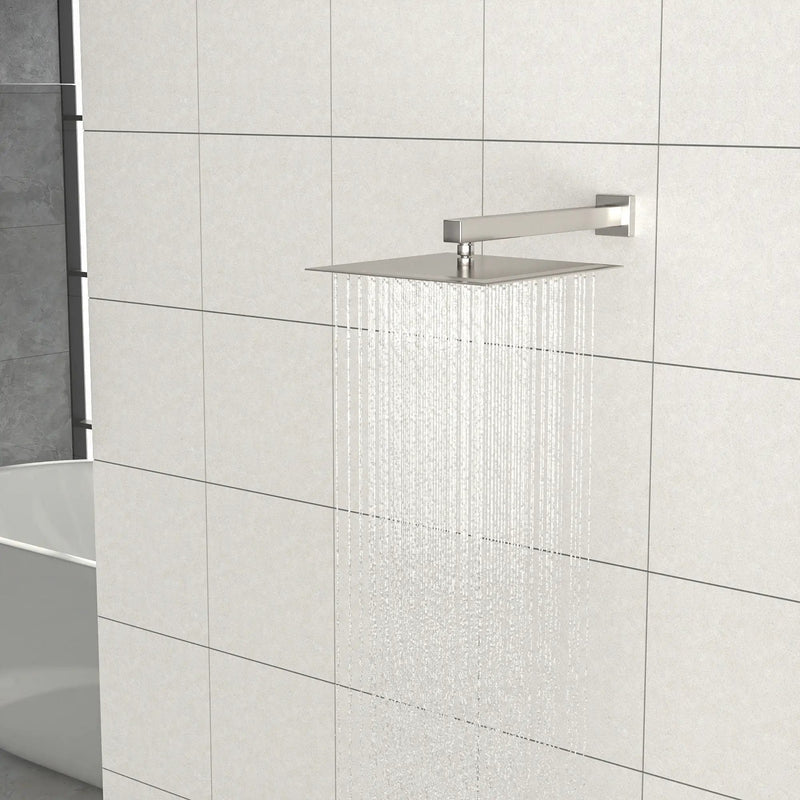 Ultra Thin Square Rainfall Shower Head Stainless Steel, Wall Or Ceiling Mount by HouseOfZazla