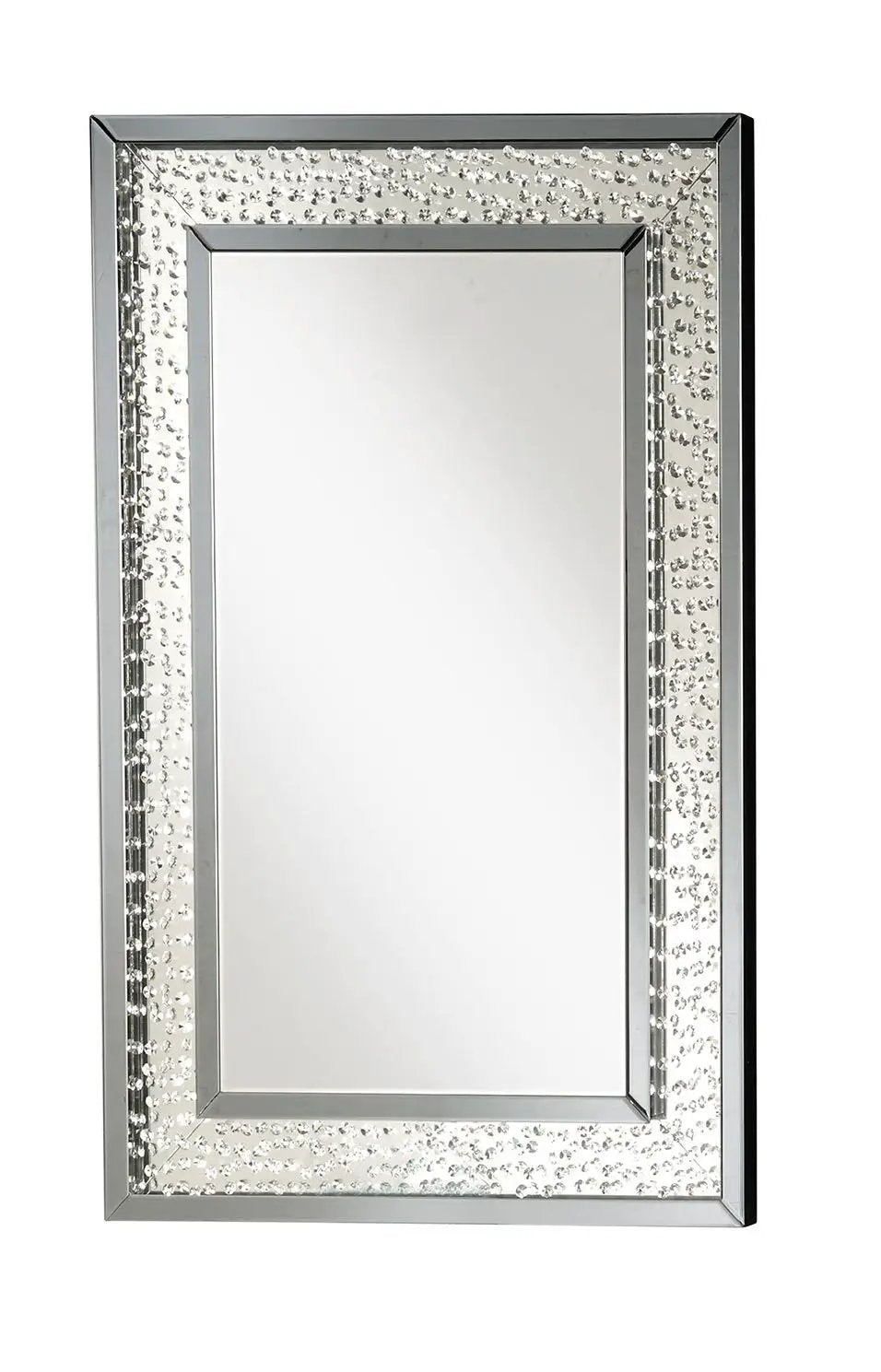 Nysa - 47" Rectangular Accent Mirror - Mirrored & Faux Crystals by Unique Piece Furniture