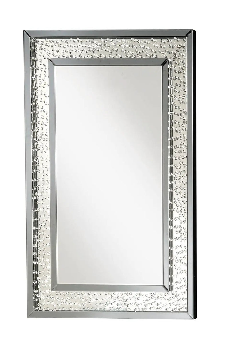 Nysa - 47" Rectangular Accent Mirror - Mirrored & Faux Crystals by Unique Piece Furniture