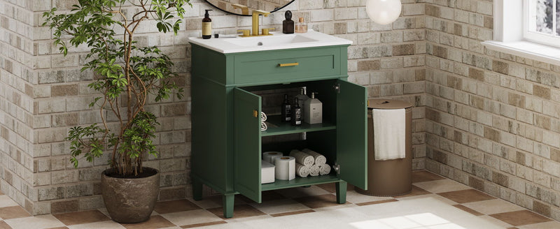 Bathroom Vanity With Ceramic Basin, Soft Close Door And Adjustable Shelves by HouseOfZazla