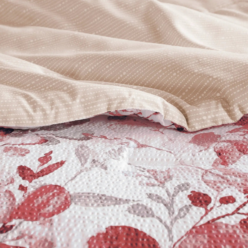 3-Piece King/Cal King Reversible Floral Botanical Seersucker Comforter Set by HouseOfZazla