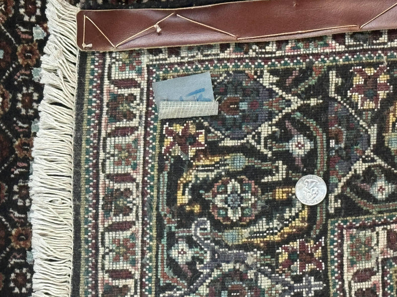 Persian Tabriz Rug 5x7, Black, Allover Pattern by Jewel Rugs