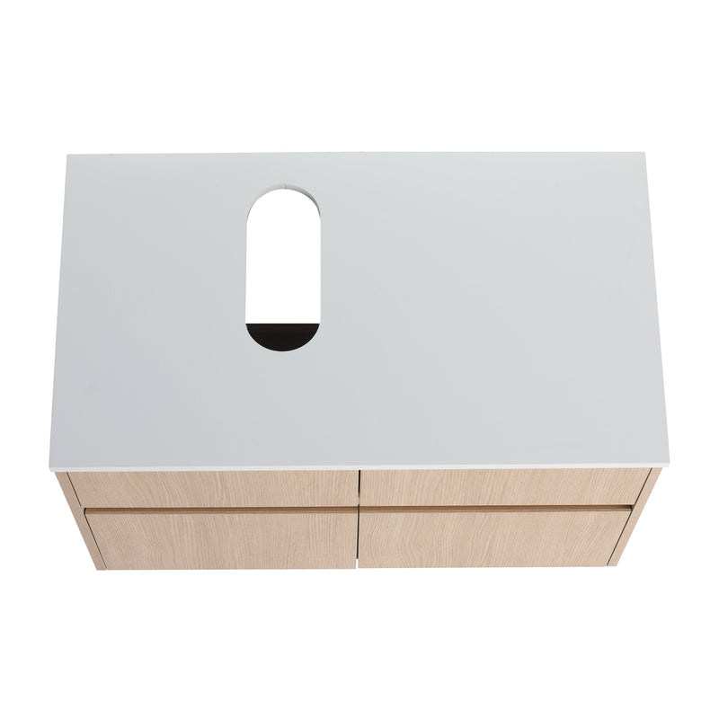 32-Inch Wall-Mounted Bathroom Vanity with 2 Soft Close Doors and 1 Drawer by HouseOfZazla