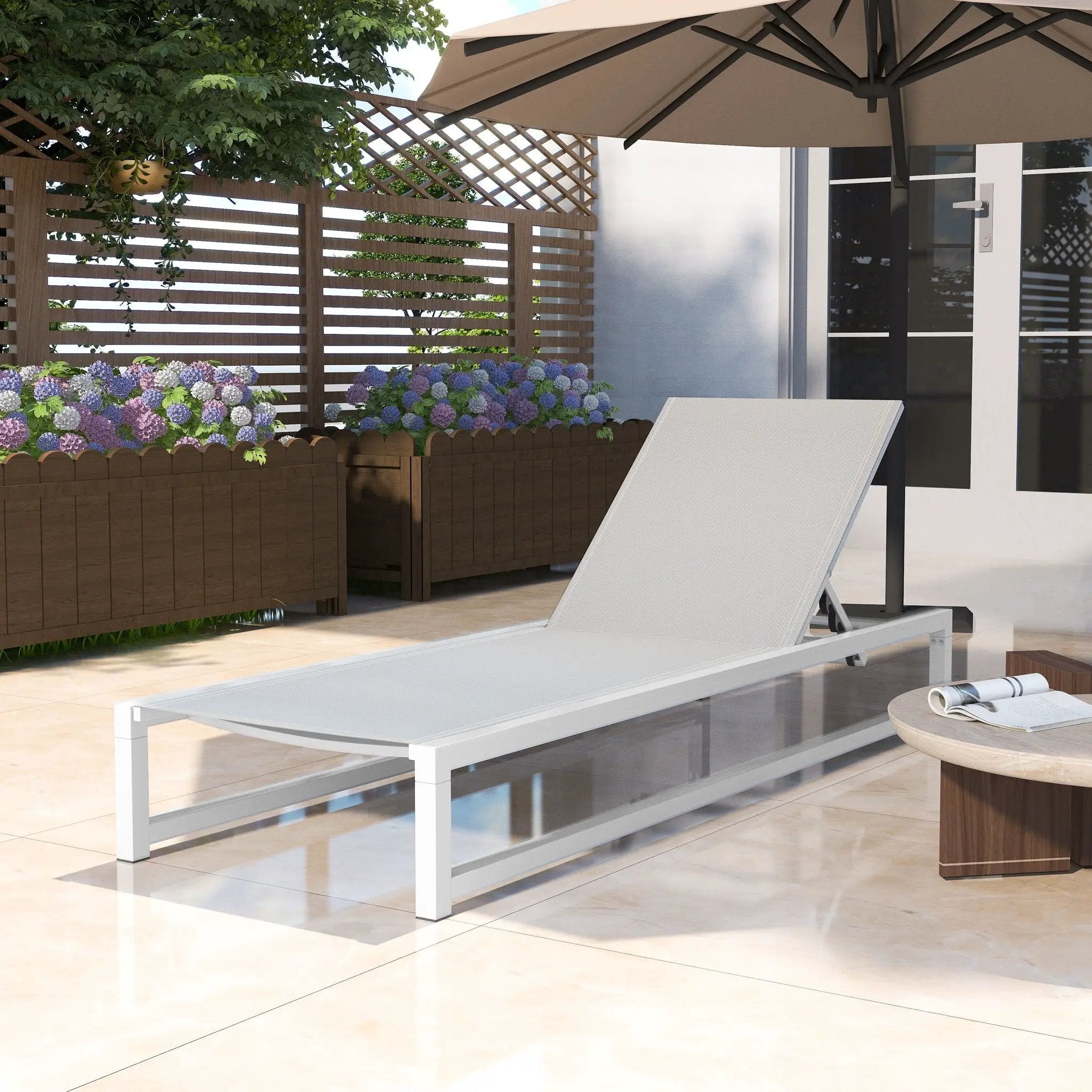 Chaise Lounge With 5 Reclining Positions, Outdoor Patio Lounge Chairs by HouseOfZazla