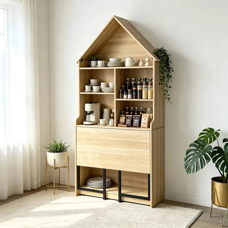 Folding Craft Desk with Storage Shelves by HouseOfZazla