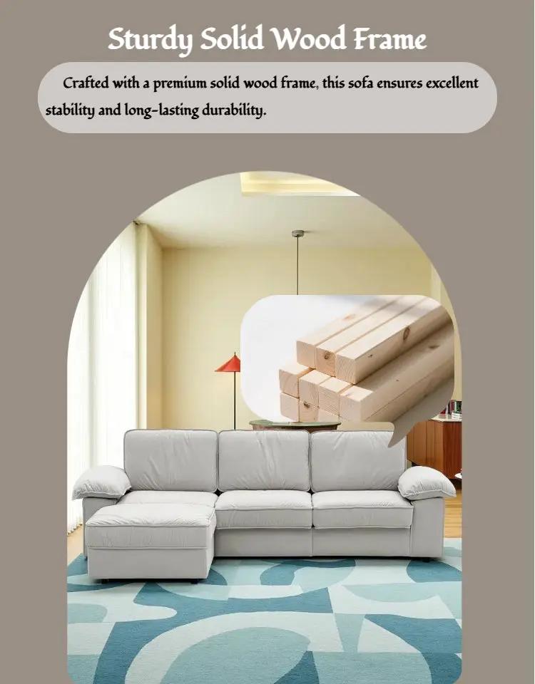 Modern L-Shaped Sectional Sofa with Ottoman - 105.5 Inch by HouseOfZazla