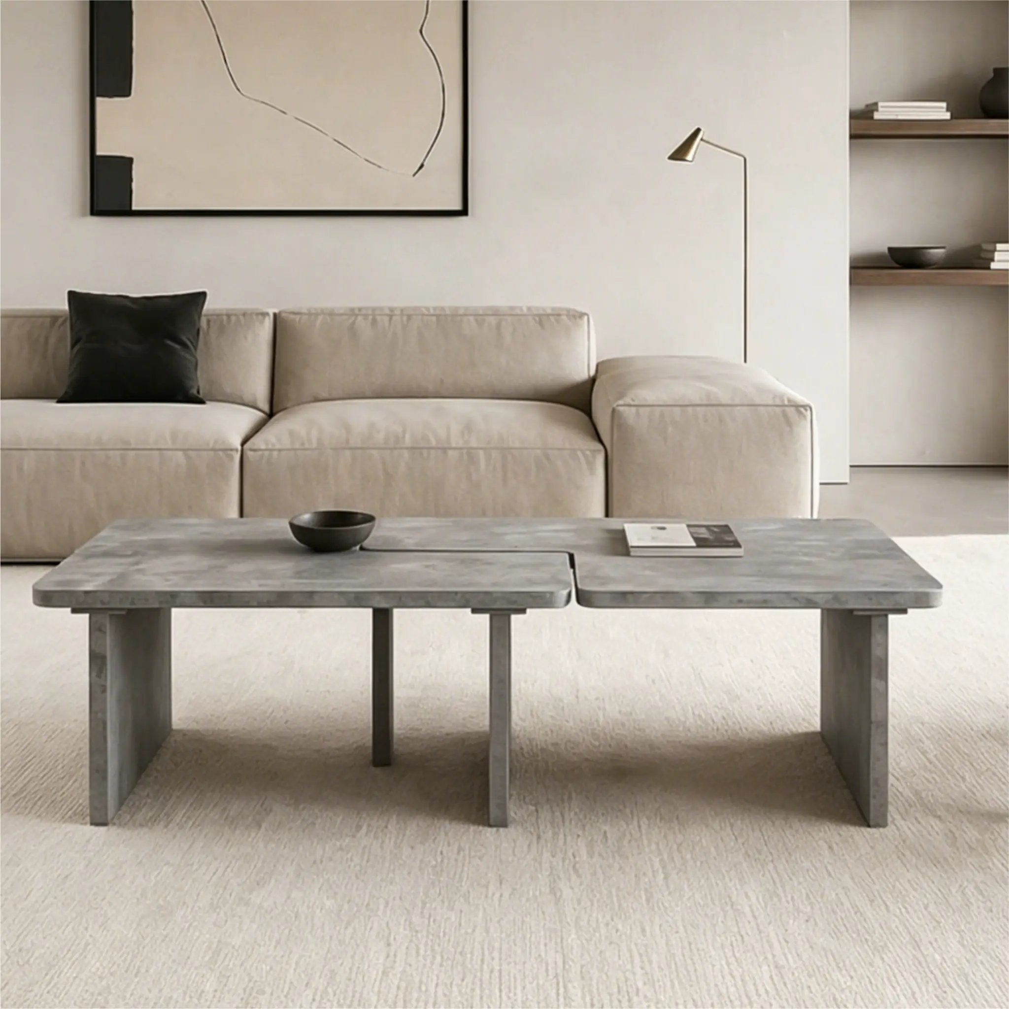 Modular Concrete Coffee Table Set of 2 by HouseOfZazla