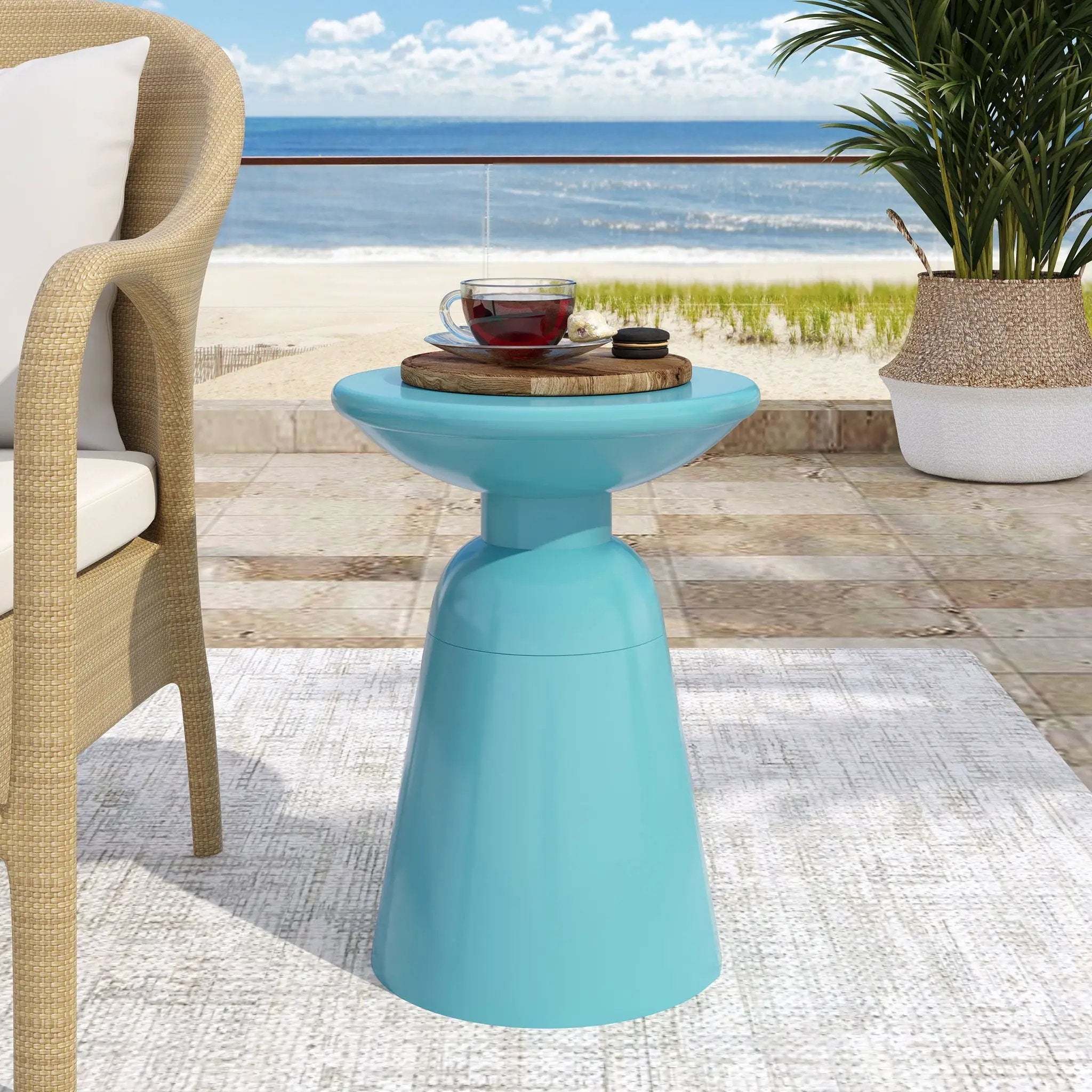 Outdoor Modern Metal End Large Table by HouseOfZazla