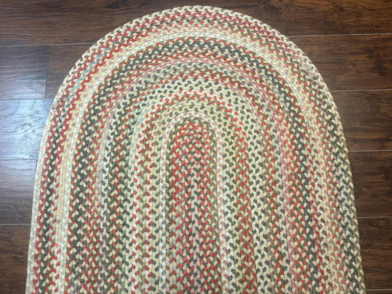 Braided American Oval Rug 3x5, Multicolor, Hand Braided by Jewel Rugs