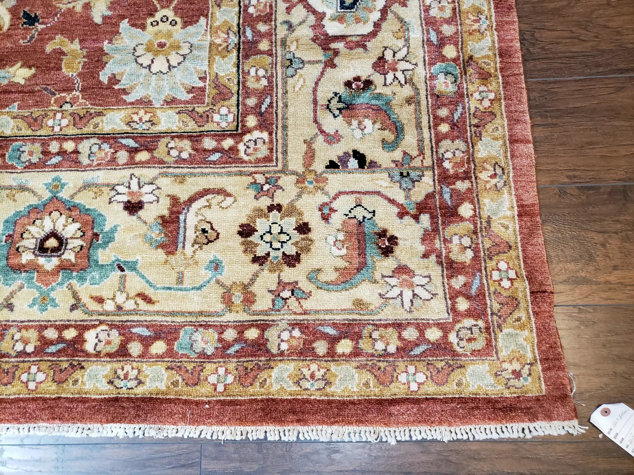 Safavieh Room Sized Rug 10x14, Wool Hand-Knotted Auburn Red & Light Gold Egyptian Mahal Oriental Carpet, 10 x 14 Large Living Room Rug by Jewel Rugs