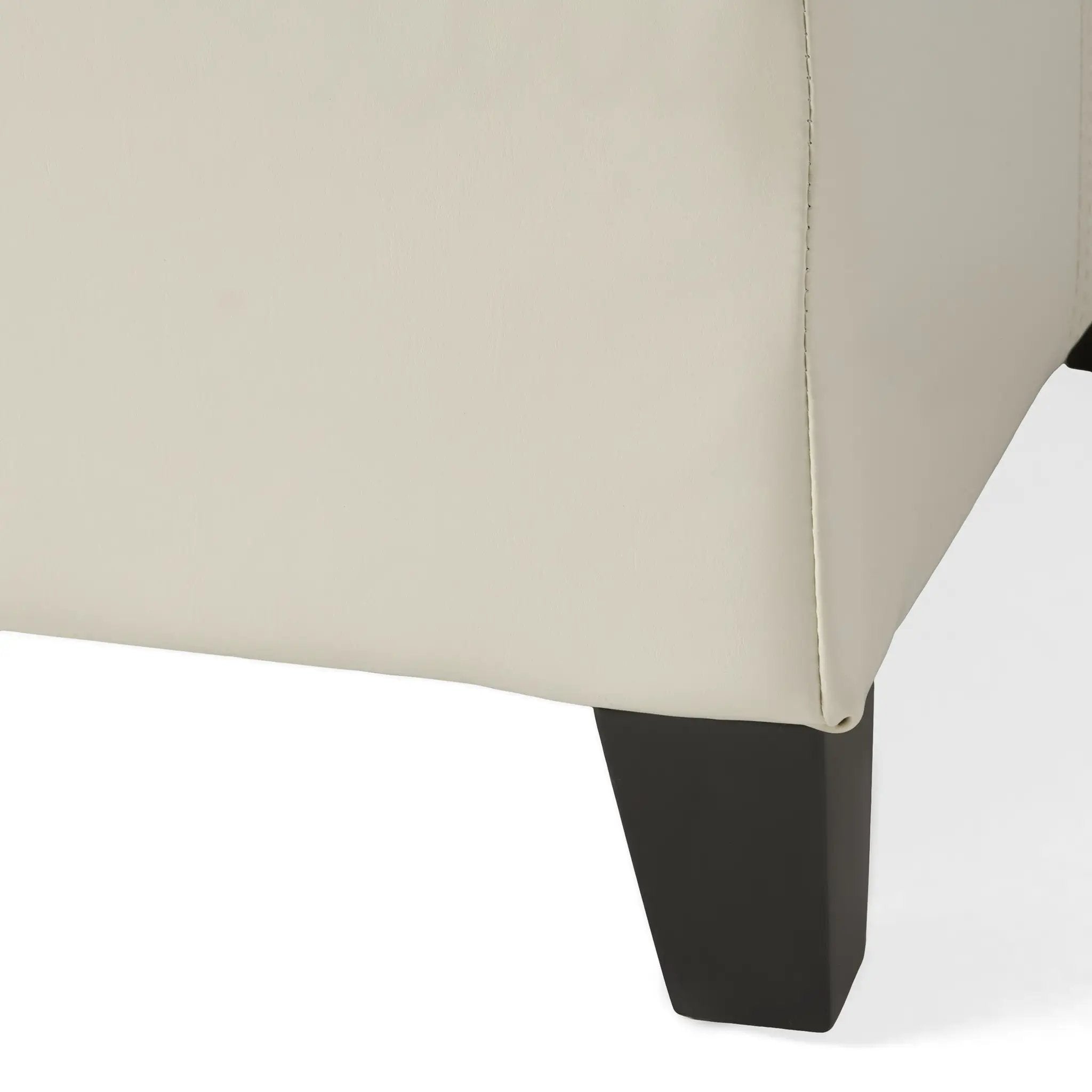 Upholstered PU Leather Storage Ottoman with Solid Wooden Legs by HouseOfZazla