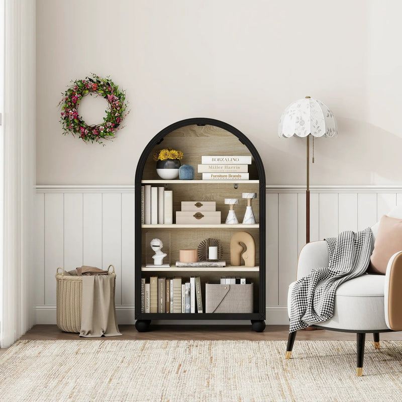 Arched 4-Tier Storage Cabinet with Carved Edges by HouseOfZazla