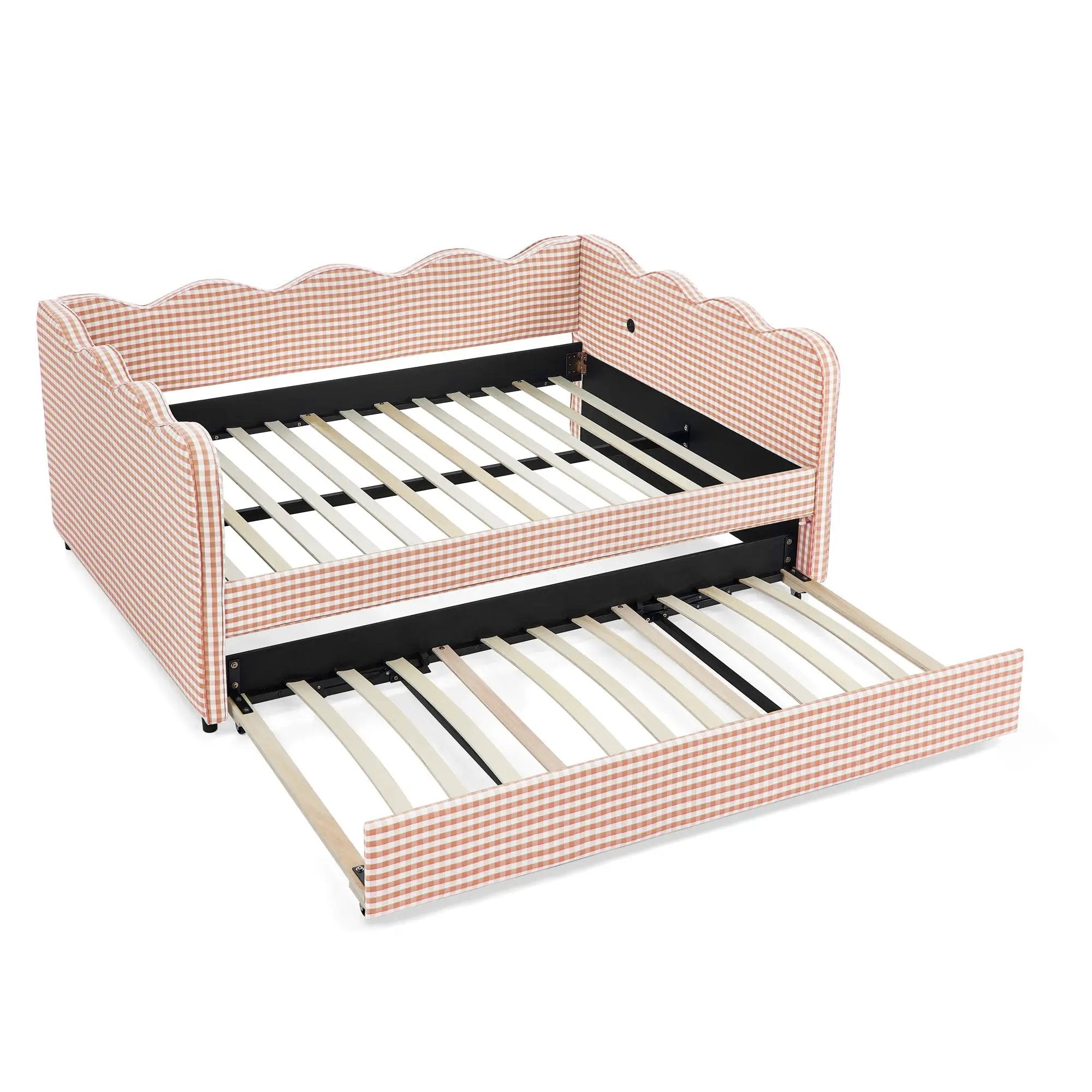 Full Size Cozy Gingham Daybed with Twin Size Trundle by HouseOfZazla