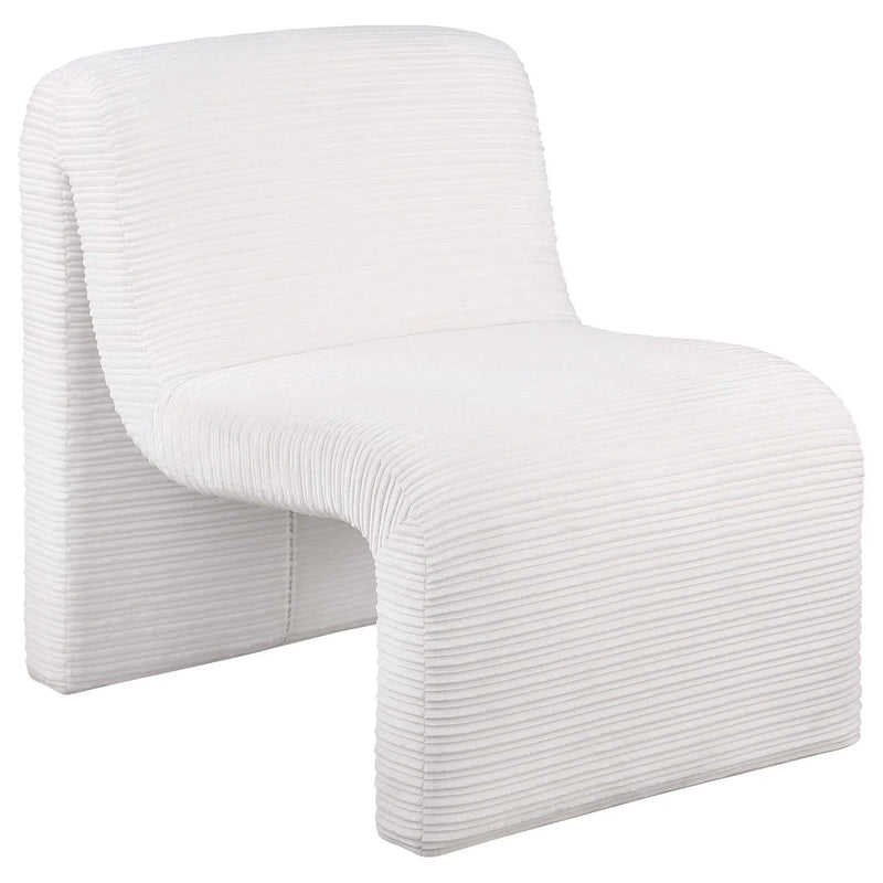 Drayton Upholstered Curved Armless Accent Chair Ivory by Unique Piece Furniture