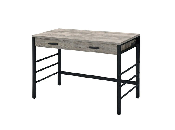 Disho Weathered Writing Desk With USB - Oak