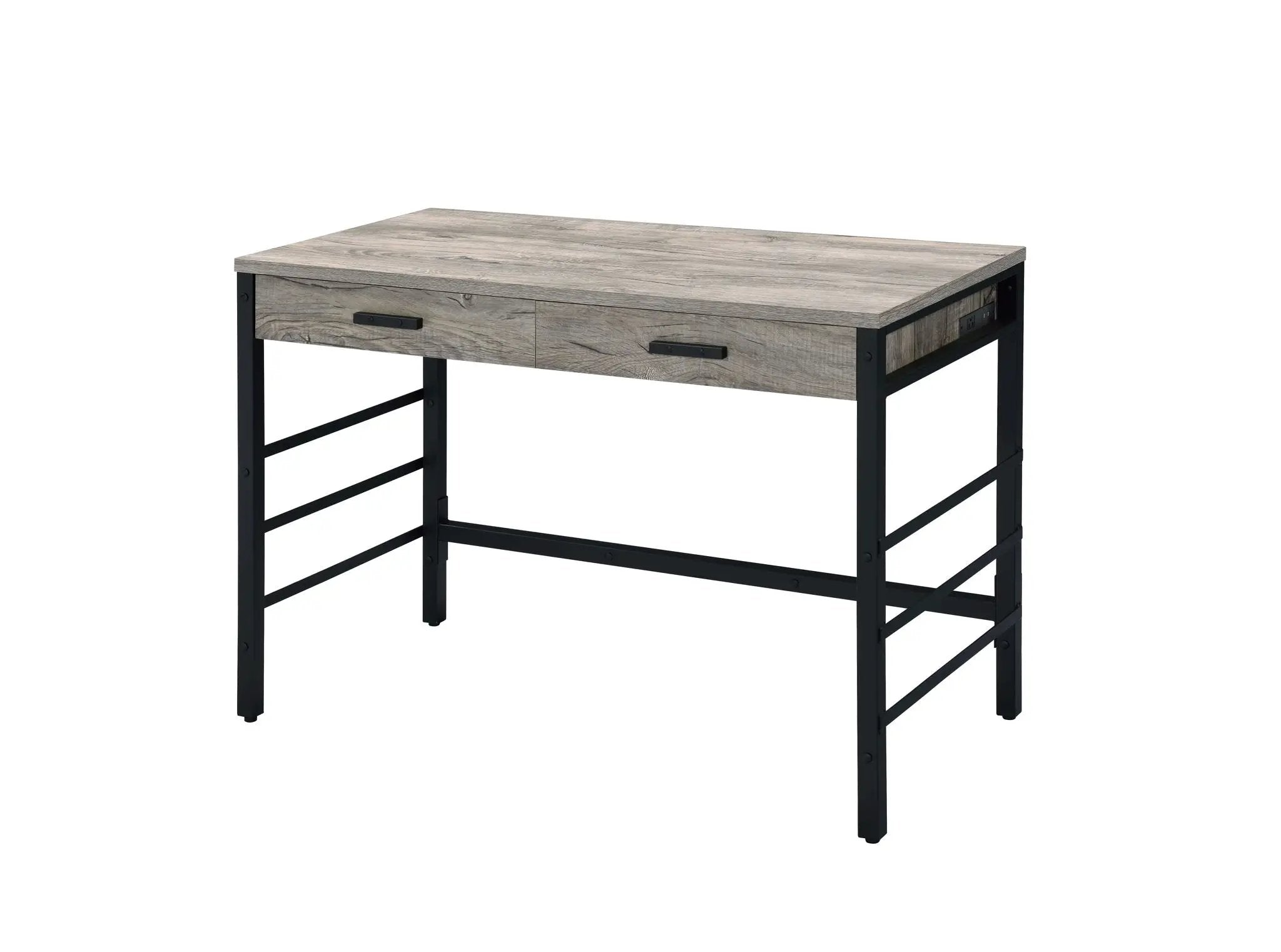 Disho - Weathered Writing Desk With USB - Oak by Unique Piece Furniture