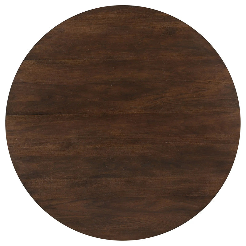 Shirley - 5 Piece Round Dining Table Set With Cushioned Chairs - Dark Walnut