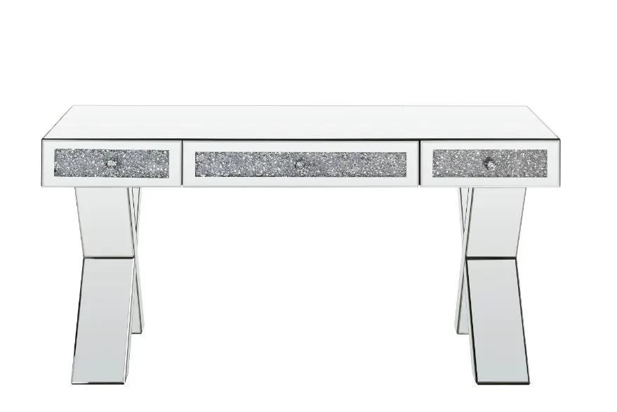 Noralie - 32" Writing Desk - Mirrored & Faux Diamonds by Unique Piece Furniture