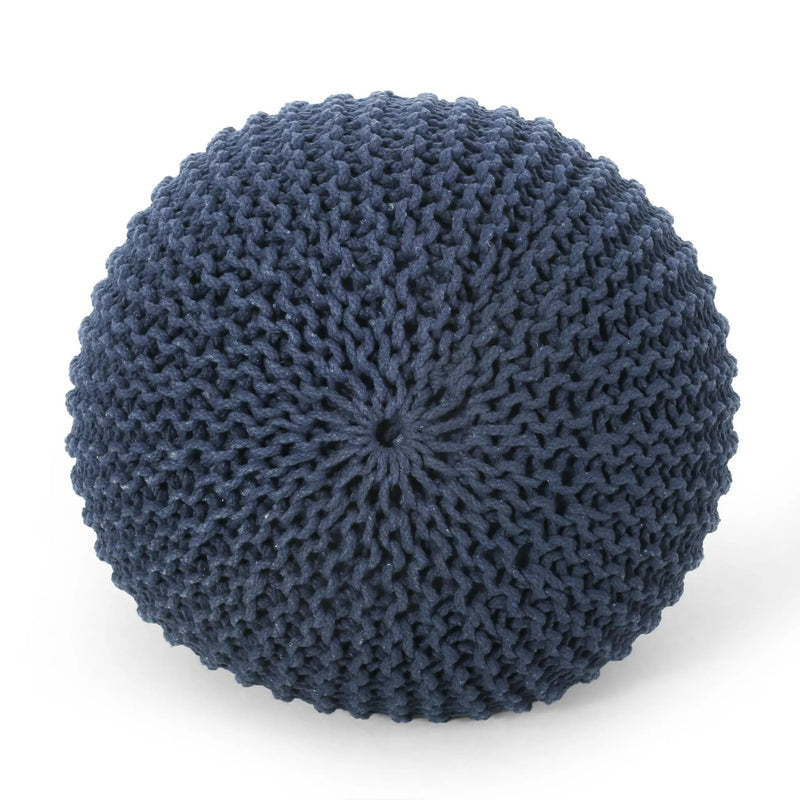 Bordeaux - Knitted Round Pouf Ottoman, Floor Cushion by Unique Piece Furniture