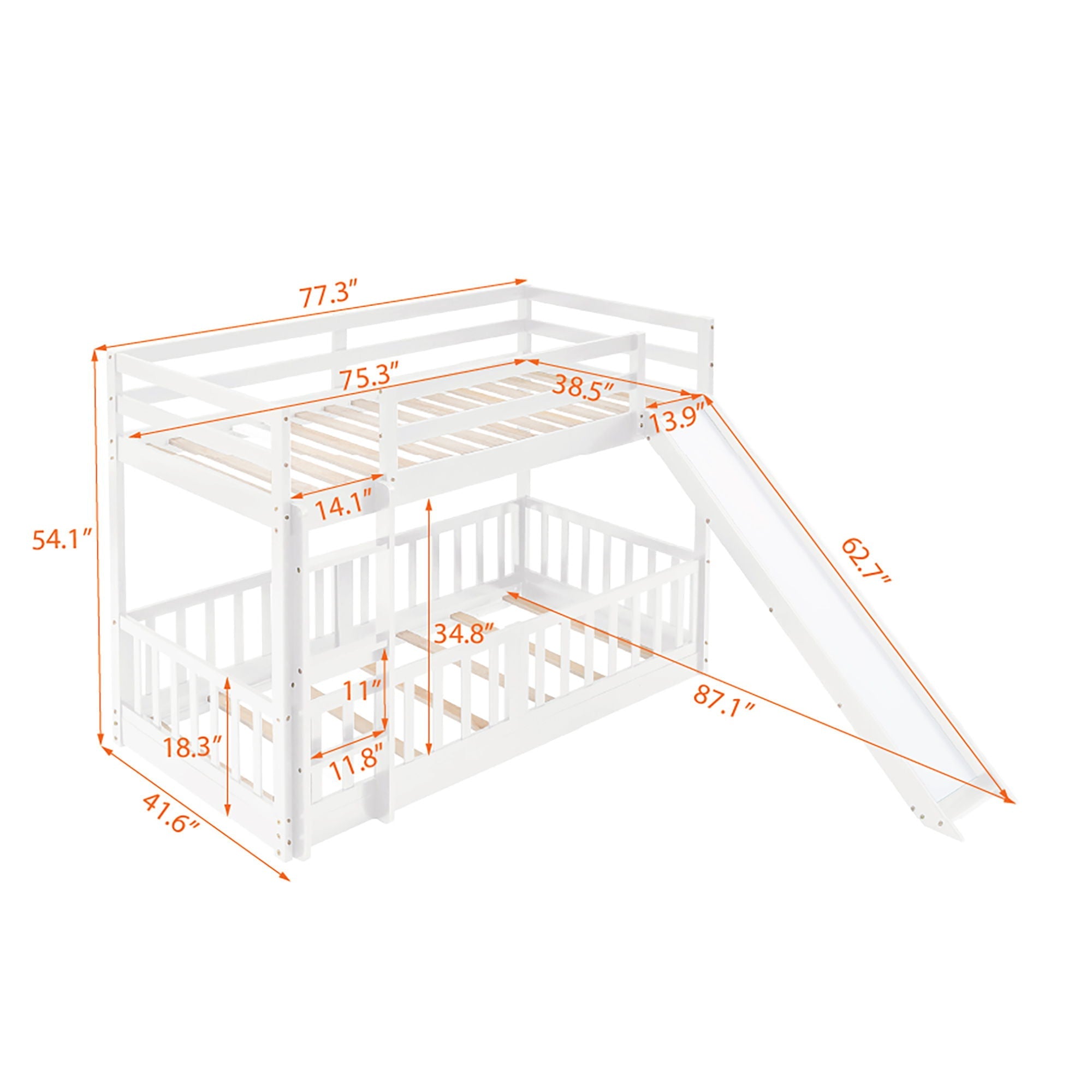 Functional Bunk Bed & Convertible Ladder And Slide by HouseOfZazla