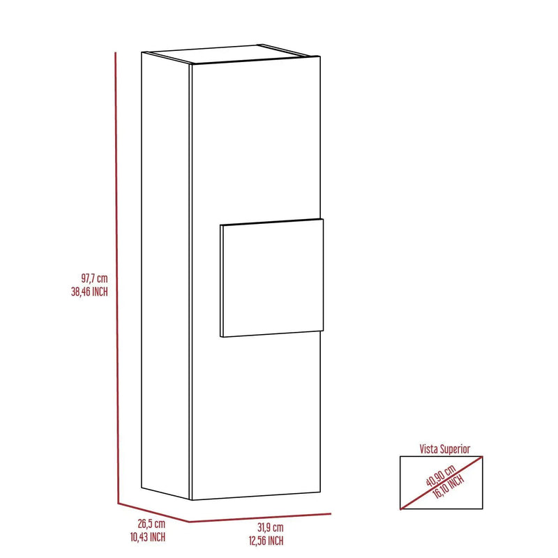 Medicine Single Door Cabinet, Three Shelves - Light Oak / White by HouseOfZazla