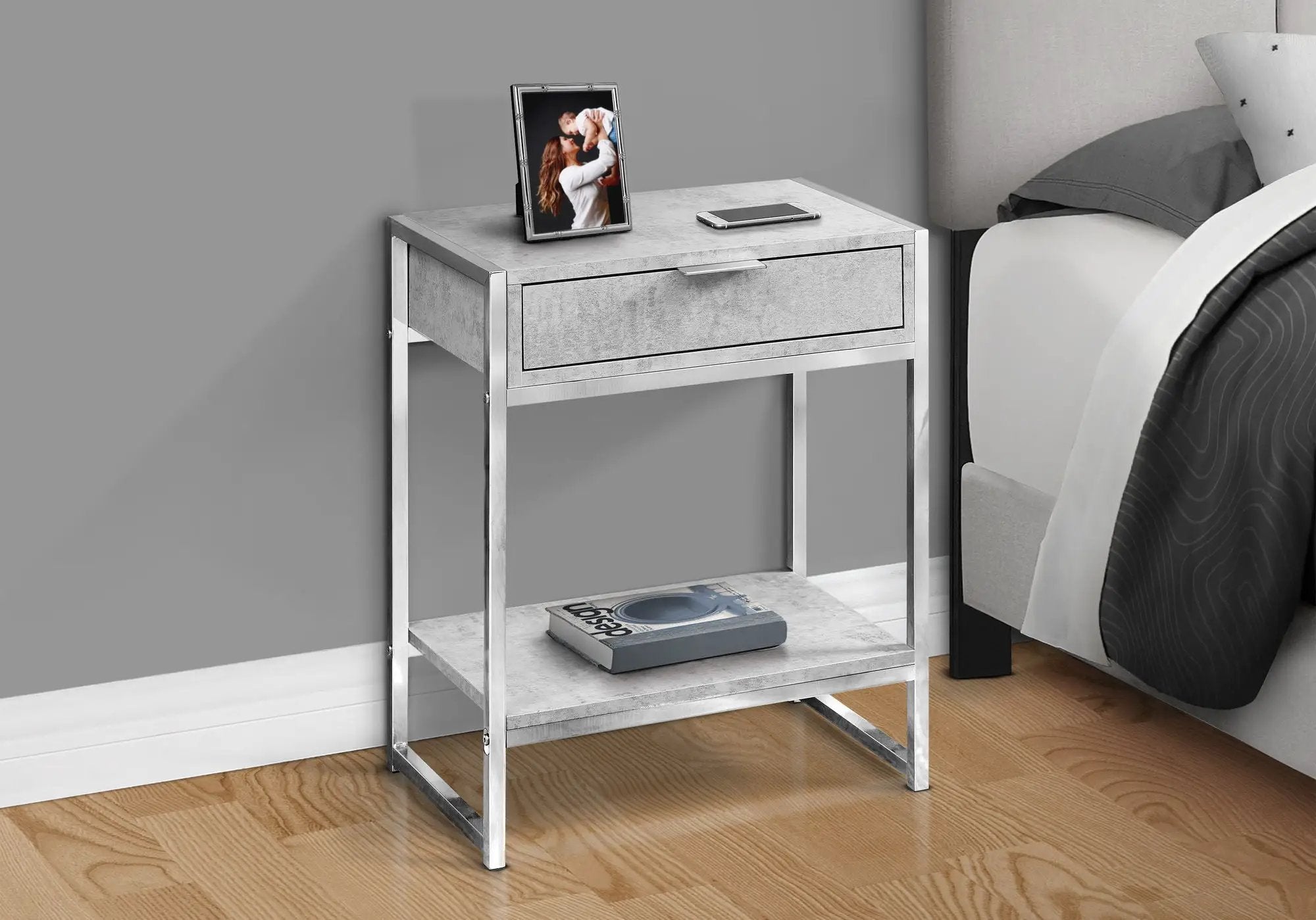 Accent Side Table, Storage Drawer, Spacious Tabletop by Unique Piece Furniture