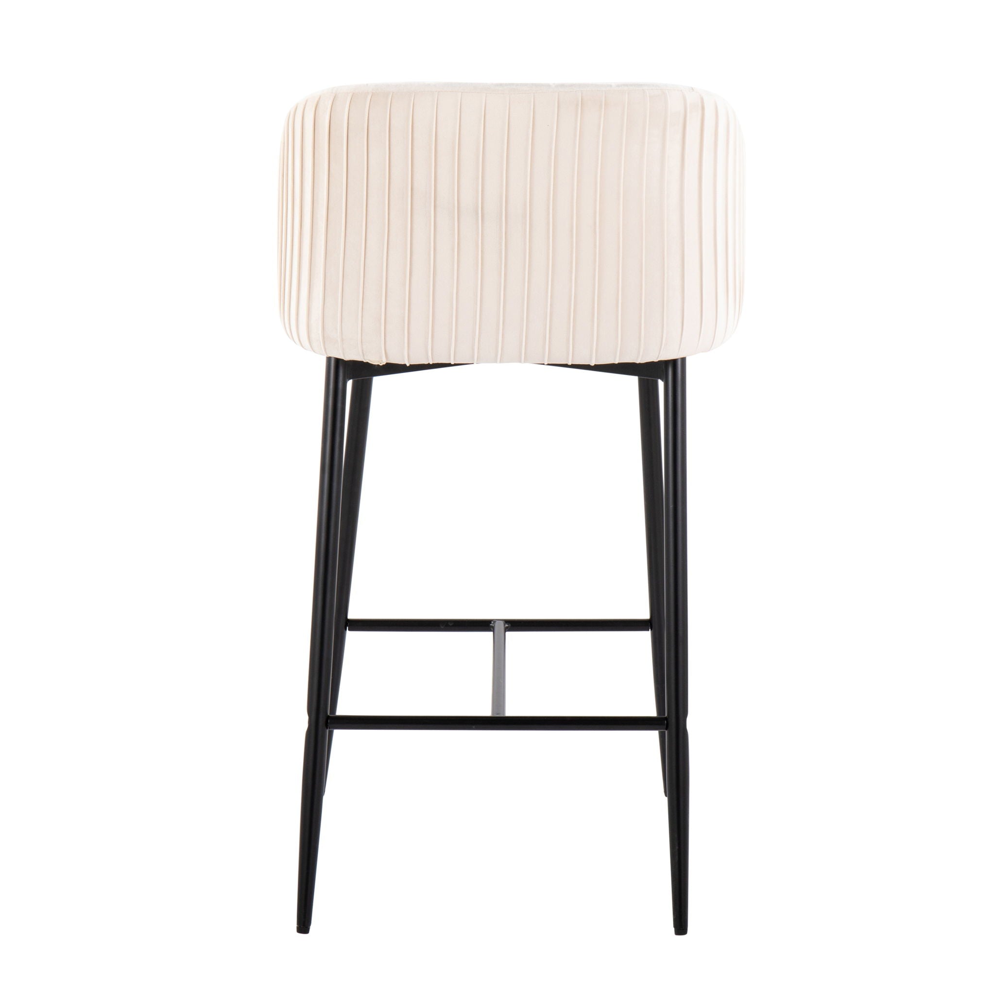 Fran - Pleated Waves Contemporary, Fixed Height Counter Stool (Set of 2) by HouseOfZazla