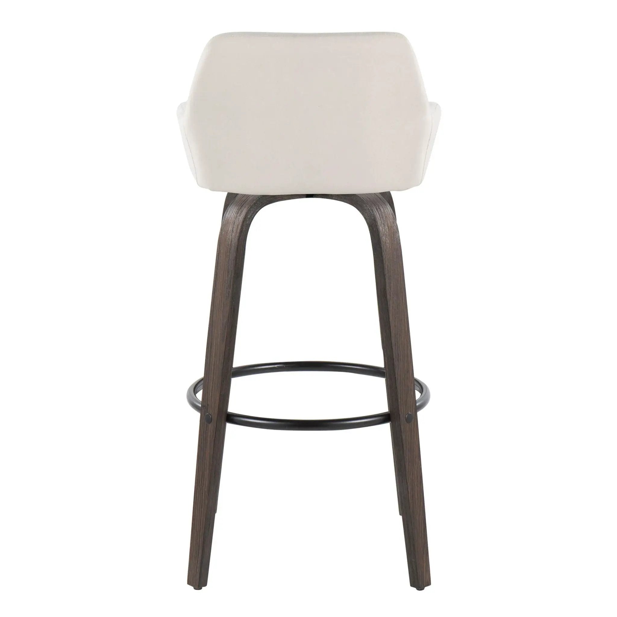Daniella - Contemporary Fixed Height, Barstool With Swivel With Round Footrest (Set of 2) by Unique Piece Furniture