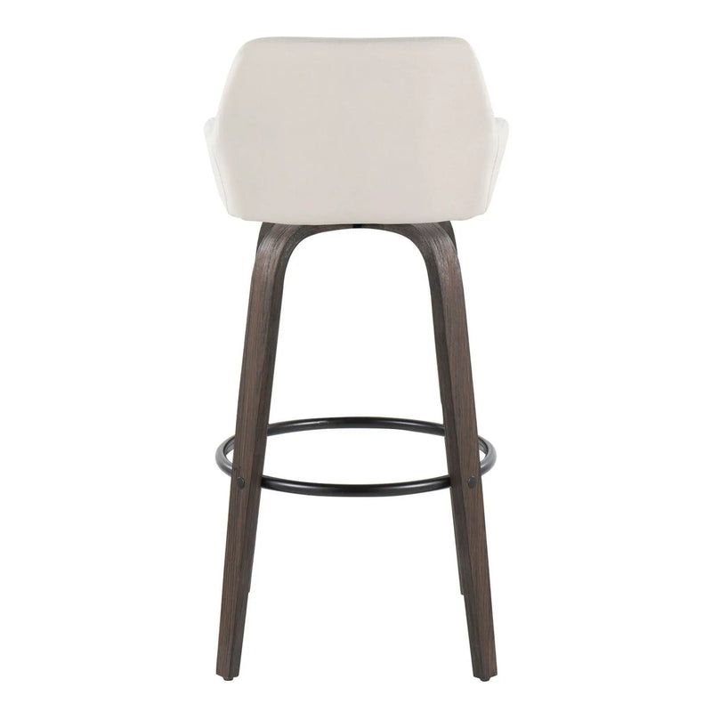 Daniella - Contemporary Fixed Height, Barstool With Swivel With Round Footrest (Set of 2) by Unique Piece Furniture