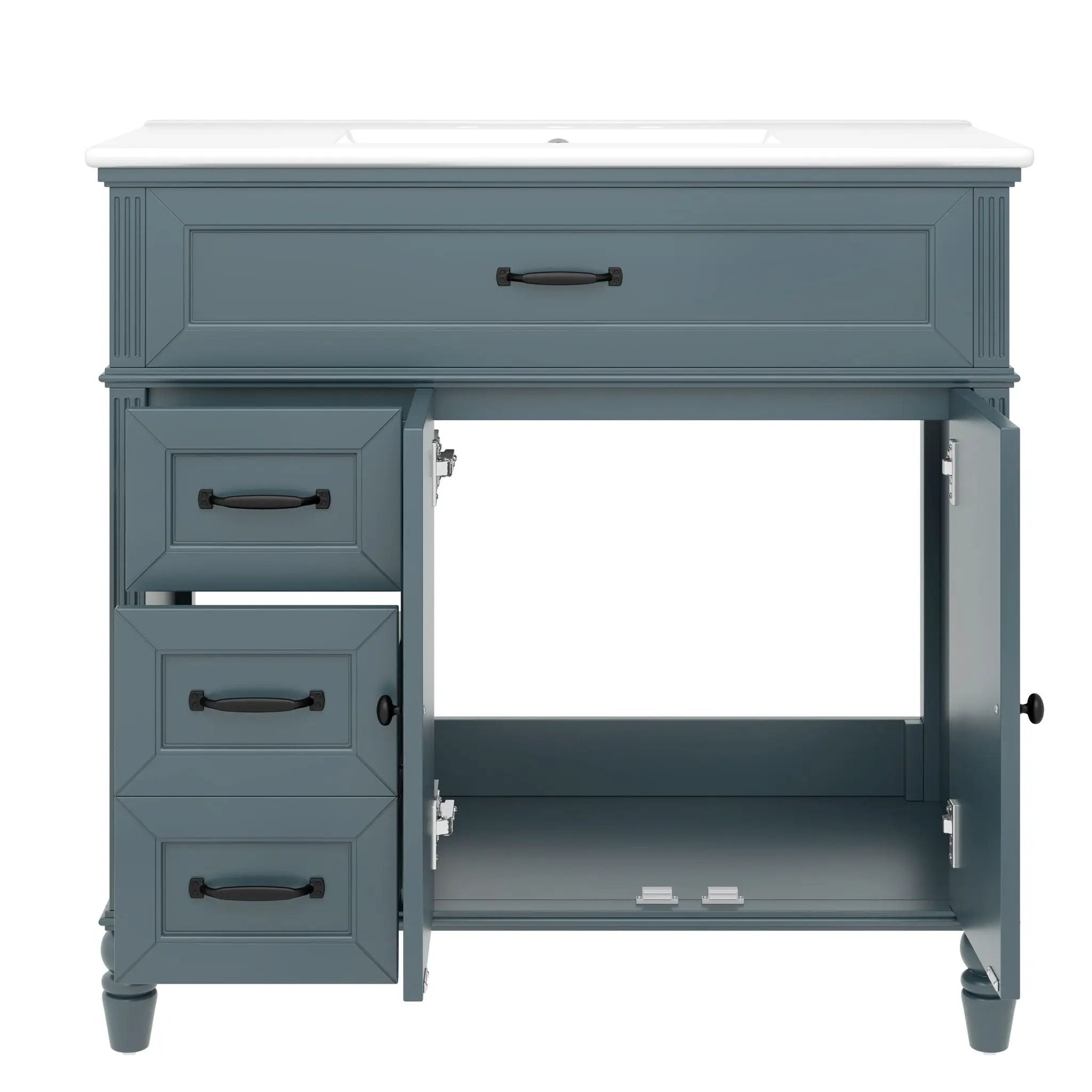 Bathroom Vanity With Sink, 2 Doors 2 Drawers, Freestanding Design by HouseOfZazla