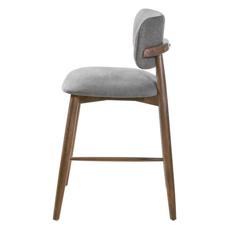 25.7 Inch Seat Height Fabric & Rubberwood Bar Stool by HouseOfZazla