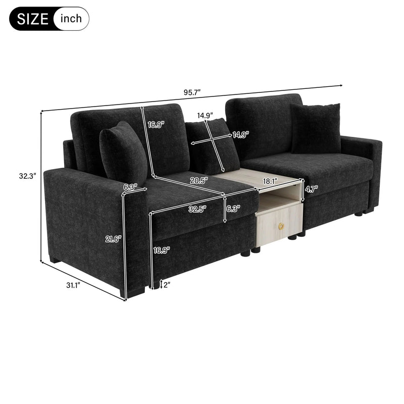 Modular Sofa Couch With Storage Armrest And Center Console by HouseOfZazla