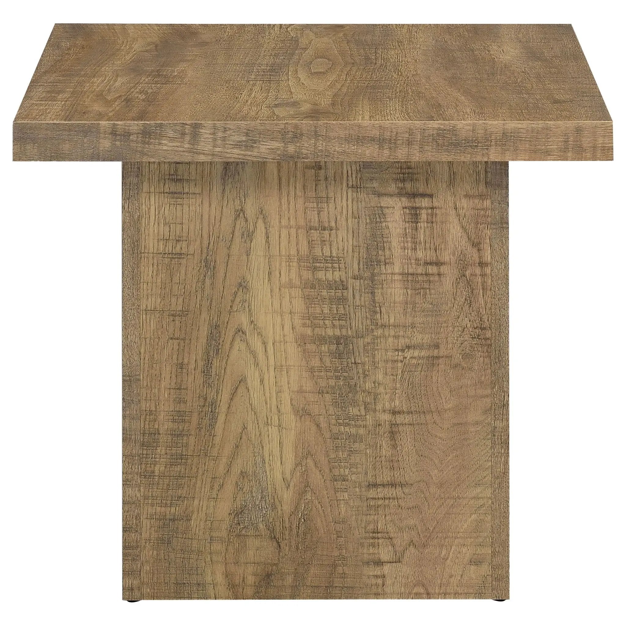 Devar Square Engineered Wood End Table Mango Brown by Unique Piece Furniture