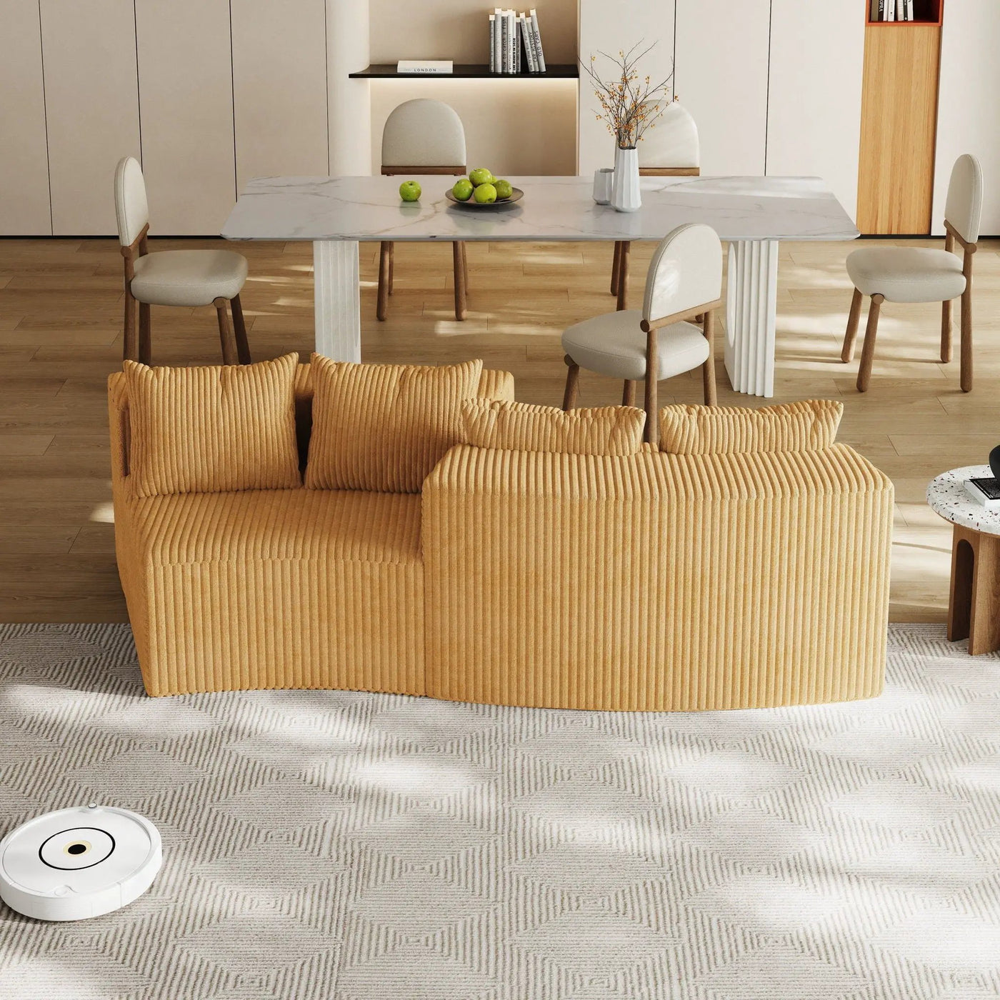 Curved Sectional Sofa With 4 Pillows, Modular Semi Circular Design by HouseOfZazla