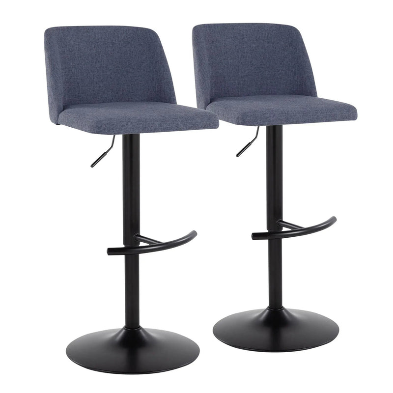 Toriano - Contemporary Adjustable Bar Stool With Rounded T Footrest (Set of 2) by HouseOfZazla