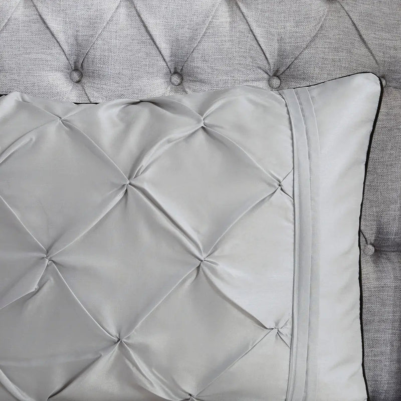 7 Piece Tufted Comforter Set Grey California King by HouseOfZazla