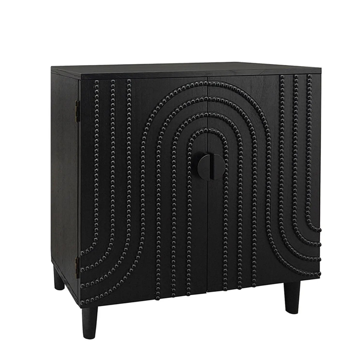 Modern Black Wood Storage Cabinet with Decorative Door by HouseOfZazla