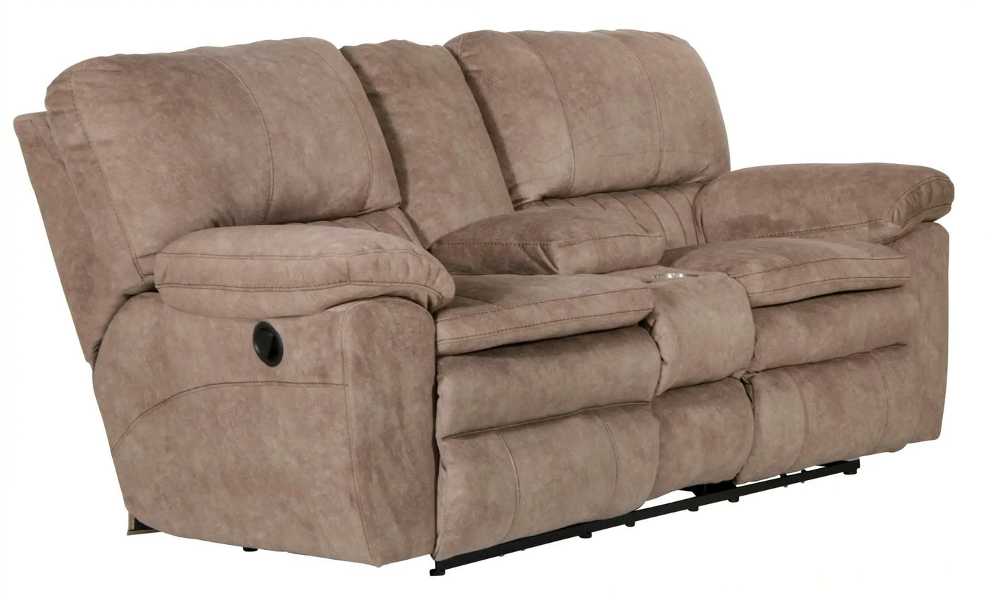 Reyes - Lay Flat Reclining Console Loveseat With Storage & Cupholders by Unique Piece Furniture