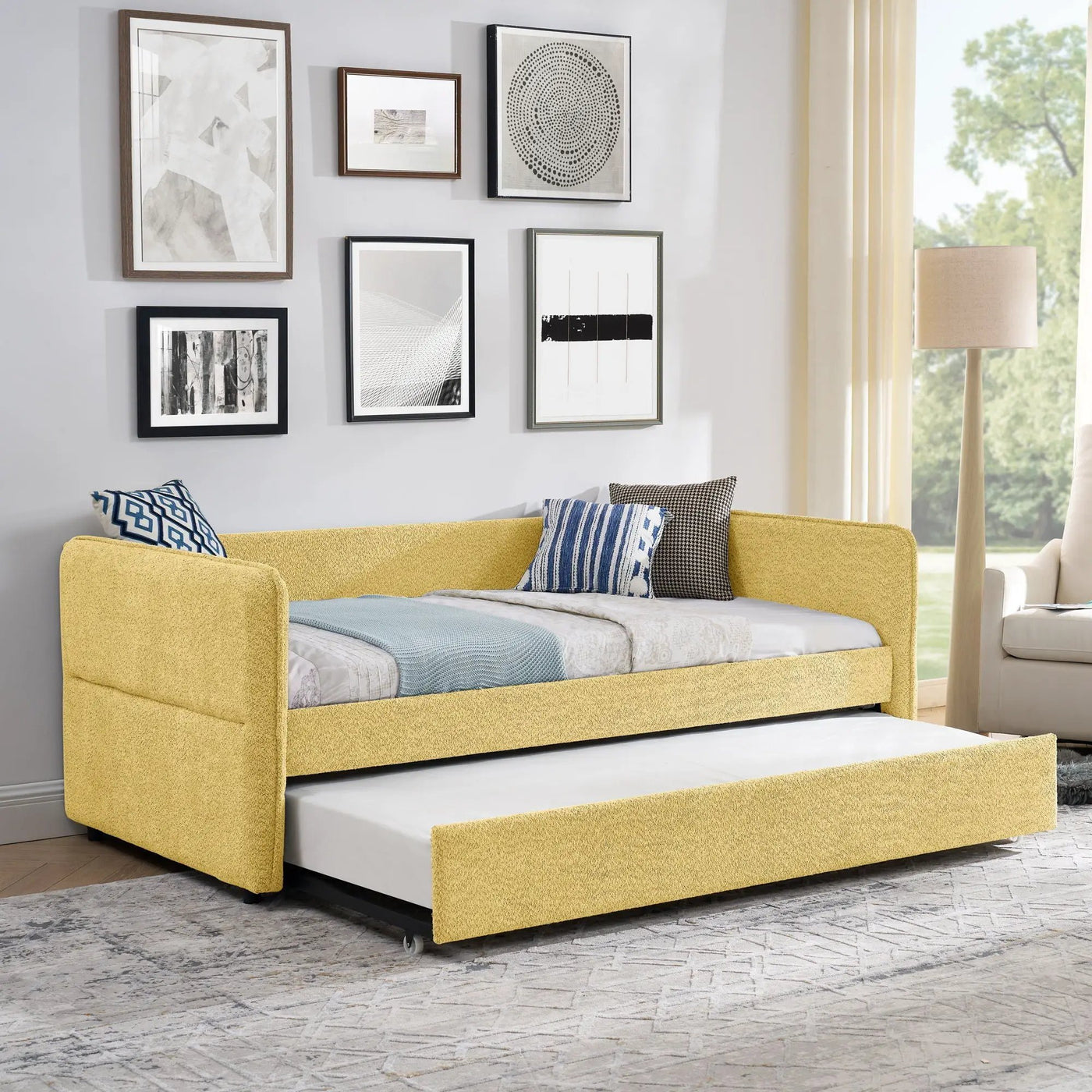 Upholstered Daybed With Pop Up Trundle by HouseOfZazla