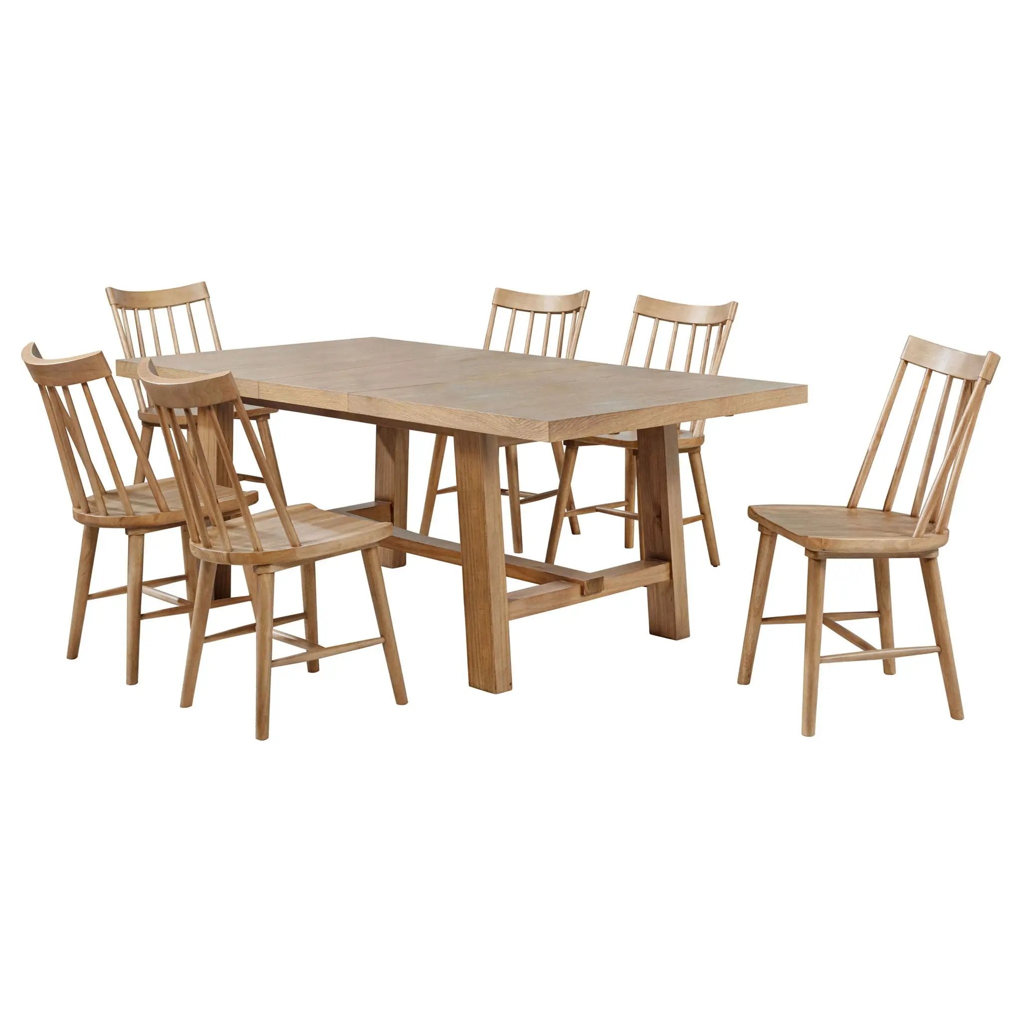 Middleton 7-piece Extension Leaf Dining Set Natural Brown by Unique Piece Furniture