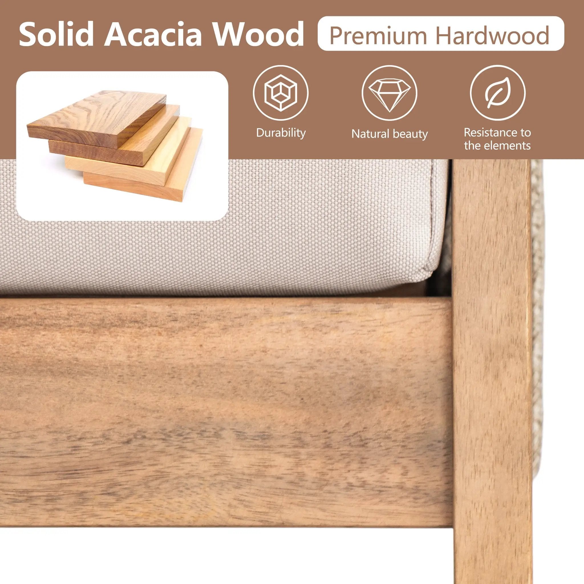 Outdoor 2pc Acacia Wood and Rope Patio Chat Set by HouseOfZazla