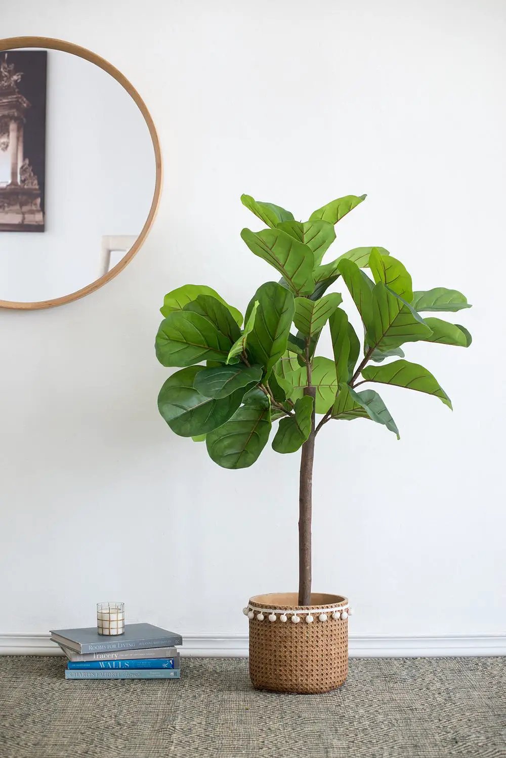 25x25x52"H Fiddle Fig Leaf Tree with 40 Leaves by HouseOfZazla