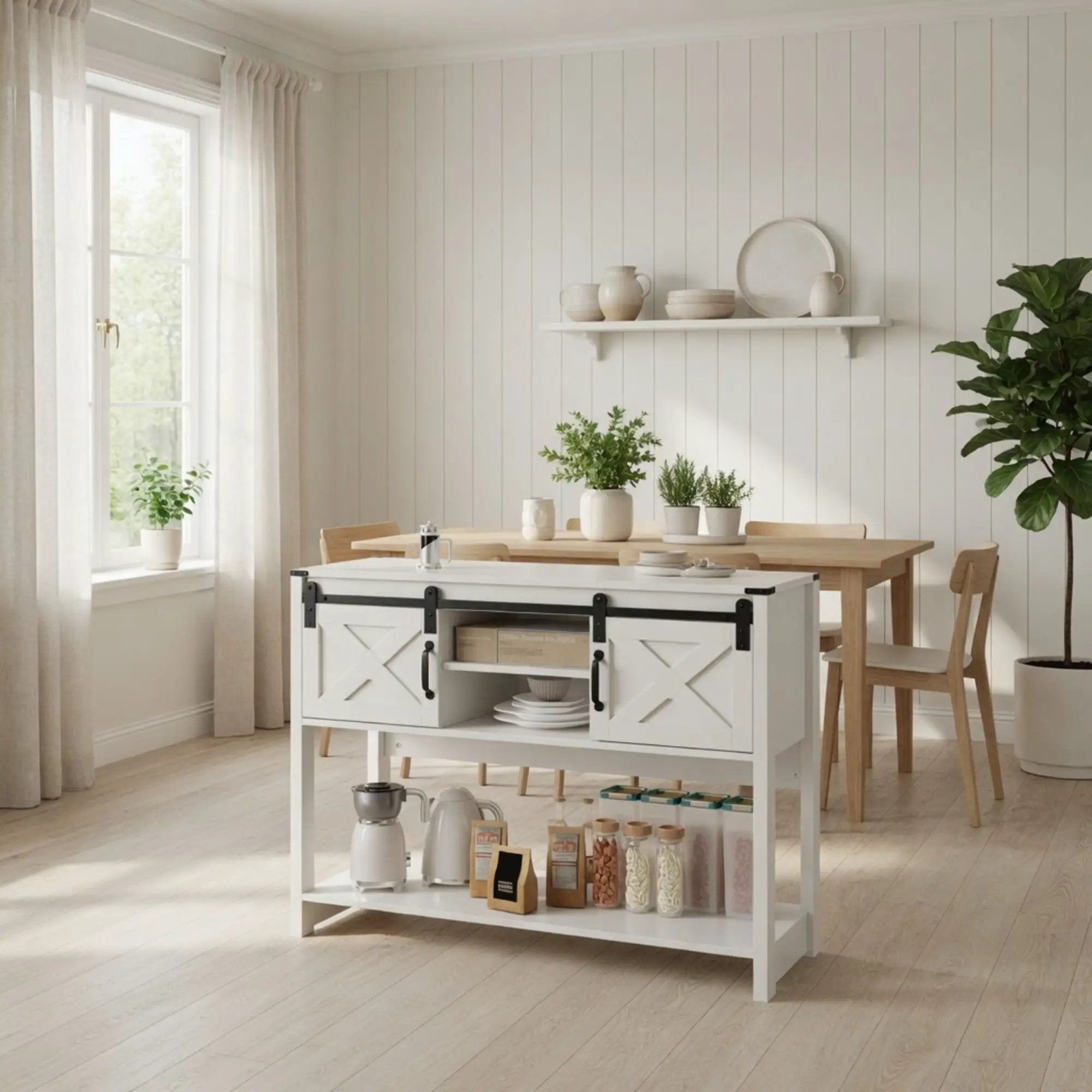 Farmhouse Entryway Table With Sliding Barn Door by HouseOfZazla