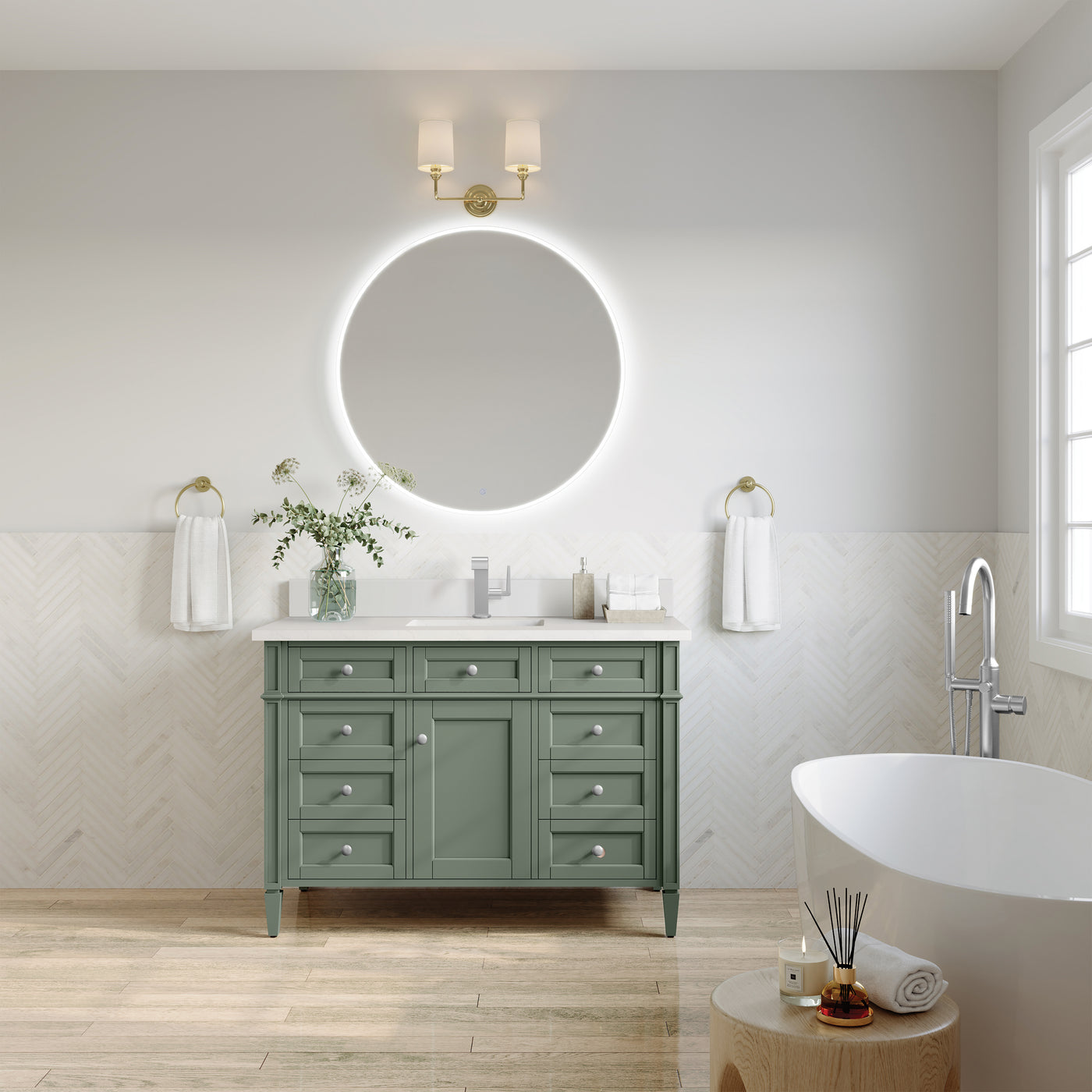 James Martin Brittany 48" Single Bathroom Vanity, Smokey Celadon, view 29