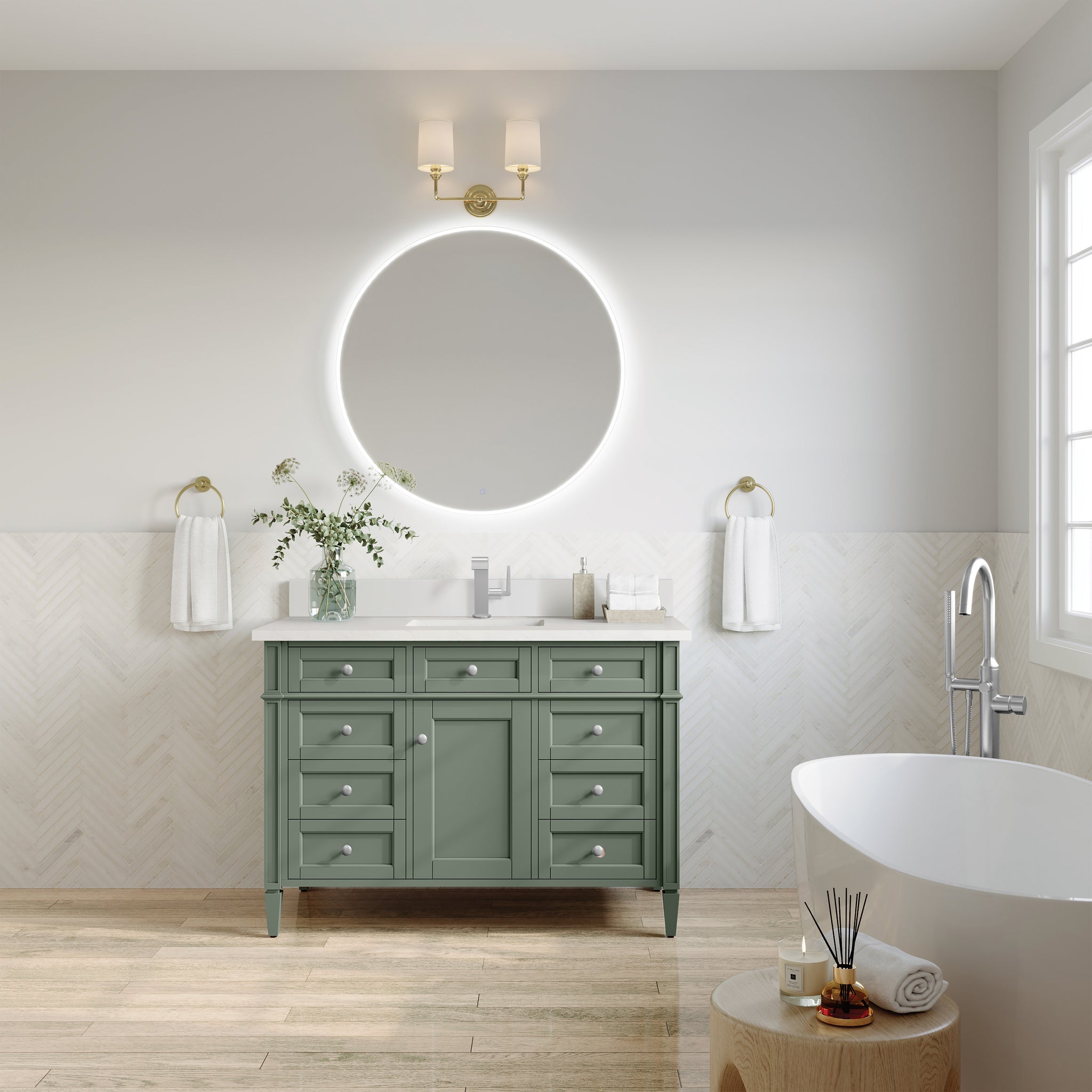 James Martin Brittany 48" Single Bathroom Vanity, Smokey Celadon, view 29